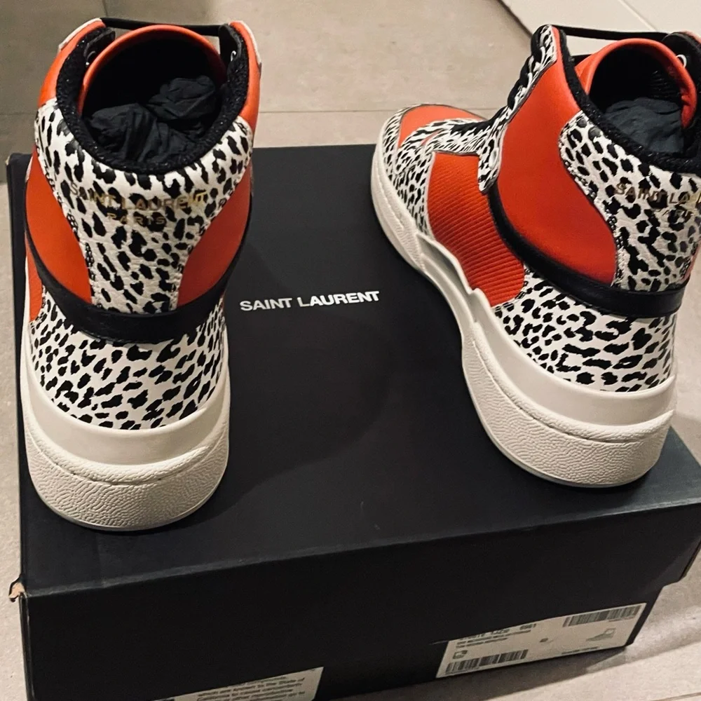 Saint Laurent - Hightop Sneakers - Size 7 US Mens - Leopard Print - Size 40 IT - Picture 5 of 10